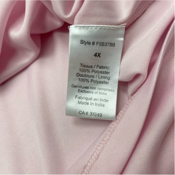 Claire France baby light pink size 4X US blouse layered short sleeves light - Picture 7 of 10